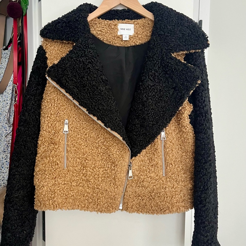 Nine West Teddy Motorcycle Coat